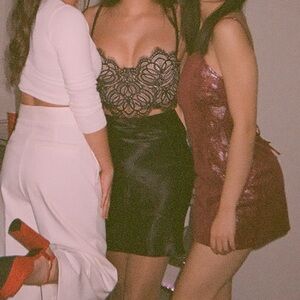 Flirty Black Lace Bralette Clubbing Top